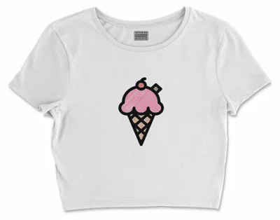 Immagine prodotto di Bona Basics, T-shirt crop basic stampato, donna, 100% cotone, bianco, casual