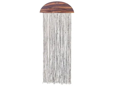 Produktbild von BELIANI Wanddekoration Dunkelbraun Pappelholz und Baumwolle Handgemacht Boho Chic Wandbehang Wanddeko Türdeko für Schlafzimmer Wohnzimmer