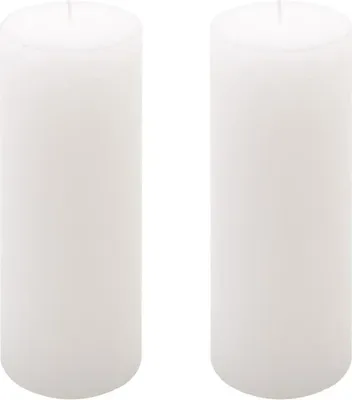 Zdjęcie produktu dla Zestaw świec rustykalnych, 20 cm, Ø 7,5 cm, biały, 2 szt.