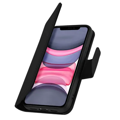 Obrázok produktu pre Avizar, kožené puzdro Premium pre iPhone 11 s funkciou stojana, čierne