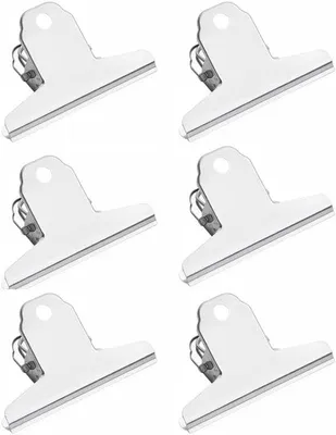 Produktbild von Famanu Bulldog Clips - Robuste Metallklemmen mit großer Kapazität - 32 x 48 cm - Silber