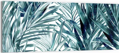 Produktbild von DEQORI Glasbild Echtglas 125x50 cm 'Palmenflüstern' Wandbild Bild modern Deko