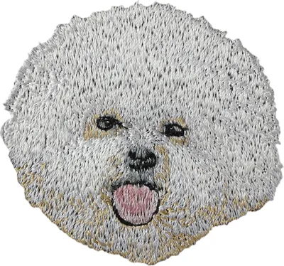 Productafbeelding van Bišonek frisé I - een geborduurde patch in de vorm van een hond, een unieke decoratie voor een rugzak van het merk Art-Dog
