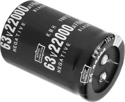 Zdjęcie produktu dla 63V 22000��F Aluminiowy kondensator elektrolityczny 105�� Standardowy (SN) zacisk 35x50mm Kondensator
