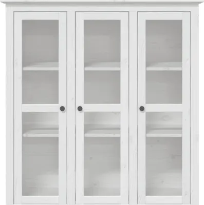 Produktbild von vidaXL Vitrinenschrank mit Glastüren BODO Weiß Massivholz Kiefer