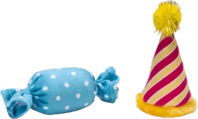 Produktbild von Beeztees Katzenspielzeug Partyhut und Bonbon