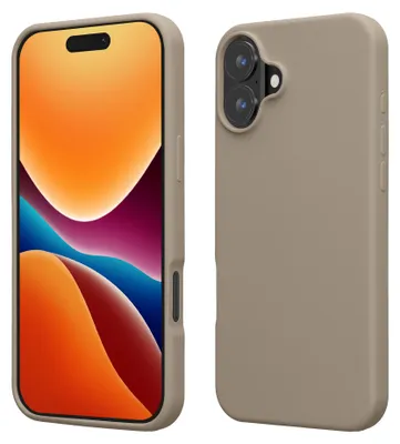 Produktbild von kwmobile Handyhülle für iPhone 16 Hülle, für iPhone 16 Case - Hülle Silikon - kabelloses Laden - Taupe