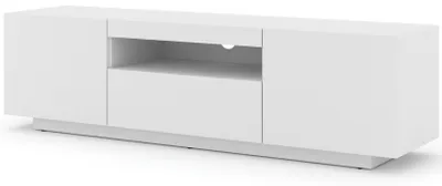 Immagine prodotto di Mobile TV basso Aura 150 cm, da appendere o da appoggio, mobile base universale, mobile TV, credenza, tavolino hi-fi, mobile da appendere, bianco opaco, senza LED