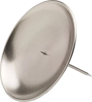 Produktbild von Ø12cm Kranzteller Messing Vernickelt Matt Kerzenhalter mit Dorn Kerzenteller