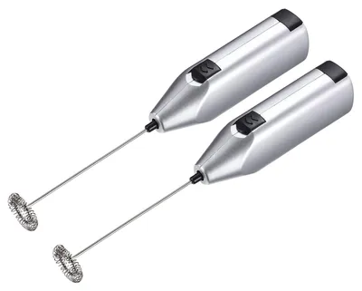 Produktbild von Elektrischer Milchaufschäumer - Stab-Schneebesen - Handbetrieb - 2 Stück - Silber