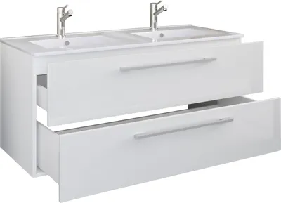 Immagine prodotto di 2pcs Doppio lavabo / 2x lavabo / mobili da bagno set con lavello in Vetroceramica / H. 51 x W. 112 x D. 46 cm / doppio lavabo Budasi