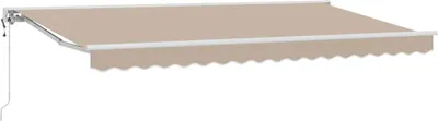 Image de Armature de store beige 400 x 200 cm en polyester avec revêtement PU
