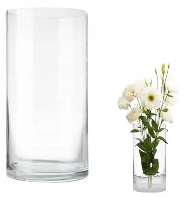 Produktbild von Glasvase Zylinderförmig Klar 20 cm Dekovase Blumenvase