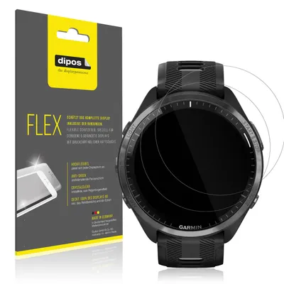 Produktbild von 2x Schutzfolie für Garmin Forerunner 965 Folie, 100% Displayabdeckung, dipos Flex