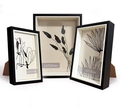 Fotolisten-Set 3er, Schwarz-Weiß, 10x15, 13x18, 15x20 cm