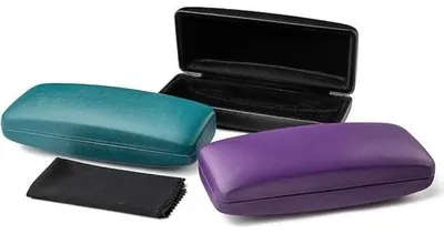 Produktbild von Famanu Brillenetui Set – Robuste Hartschalen mit Mikrofasertuch – Praktische Klickverschluss