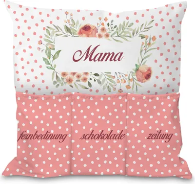 Produktbild von Sofahelden Kissen, 45 x 45, mit Füllung, Kissen mit Taschen, Filmabend, Geburtstag Valentinstag, Couch Sofa Bett, Motiv Mama Mother [091]