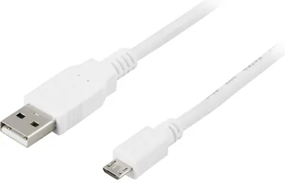 Obrázek produktu pro Deltaco USB-299W, 0,25 m, USB A, USB A/Micro-USB B, USB 2.0, 0,48 Gbit/s, Bílá