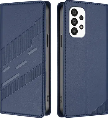 Image de Etui pour Samsung Galaxy A33 5G, étui portefeuille en cuirPolyuréthaneavec fente pour cartes et fonction stand Blau