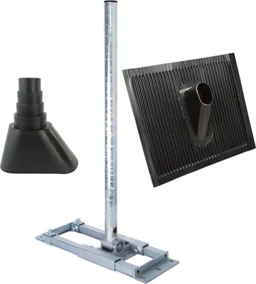 Produktbild von PremiumX DELUXE X90-60 Dachsparrenhalter 90cm Ø 60 mm Mast ALU Dachziegel Manschette Schwarz