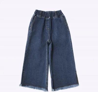 Produktbild von Jeans Für Mädchen - Größe 104 - Elastisch - Weite Beinform - Blau