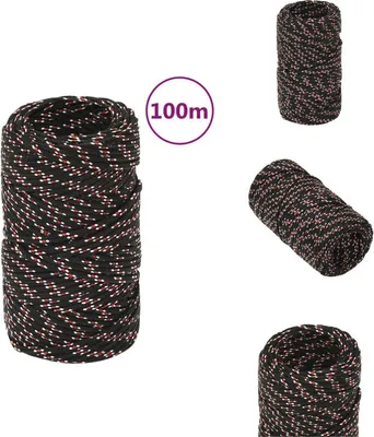 Produktbild von vidaXL Bootsseil Schwarz 2 mm 100 m Polypropylen -  Seile