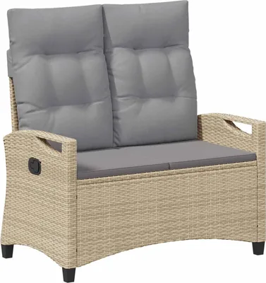 Immagine prodotto di vidaXL Panchina da giardino con cuscini beige e grigio chiaro 105 x 60 x 112 cm