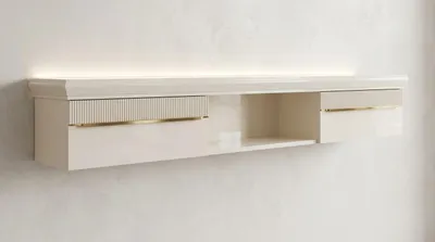 Productafbeelding van Wandconsole, modern, stijlvol, kleur wit, geschikt voor de woonkamer, praktisch en comfortabel, nieuw