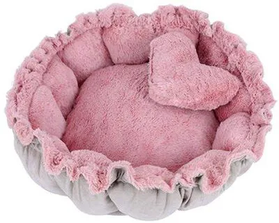 Produktbild von Rundes Bett für kleine Hunde und Katzen rosa PTW05