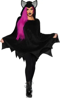 Produktbild von Fledermaus Poncho Karnevalskostüm Damen Fasching Größe: M-L