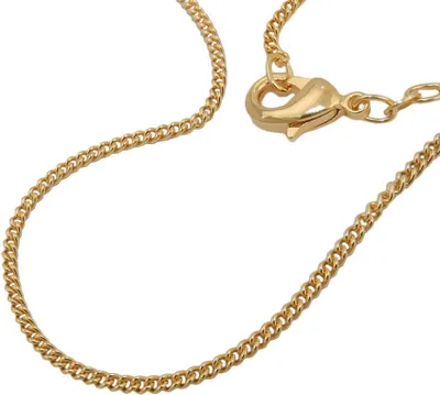 Produktbild von 1,7mm Panzerkette Halskette Collier 9Kt 375 Gold Gelbgold flach diamantiert 45cm