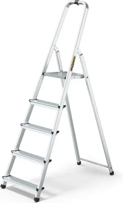 Immagine prodotto di Famanu, scala pieghevole per uso domestico, 5 gradini, in alluminio, disponibile in diversi colori