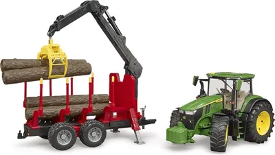 Zdjęcie produktu dla Traktor John Deere 7R 350 z przyczepą i żuraw