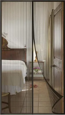 Productafbeelding van Famanu magnetische vliegenhor voor deuren - 100x210 cm, zwart