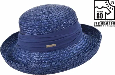 Seeberger fröhlicher Strohhut Bolero aus Borte UV 80 in blau