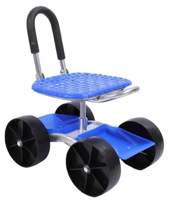 Obrázek produktu pro Přenosná zahradní stolička s otočným sedákem o 360° a nastavitelnou výškou