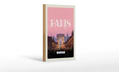 Produktbild von Holzschild Reise 12x18 cm Paris Frankreich Architektur Trip