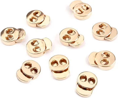 Produktbild von 4 Stück Kordel-Stopper aus Metall Kordelklemmen für Bekleidung Taschen Variantenwahl, Farbe:Variante 2 | gold, Größe:3.5 mm | 15 x 18 x 8 mm