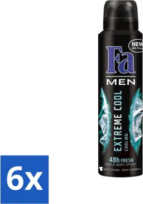 Produktbild von Fa Men – Extreme Cool – Deodorant-Spray – Kühlend – 150 ml - Vorteilspack - 6 Stücke