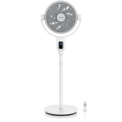 Immagine prodotto di Ventilatore da pavimento Brandson con telecomando, silenzioso, motore a corrente continua, 32 W, oscillazione 3D, doppia pala, timer, scomparto per essenze, 9 velocità, regolabile in altezza, Vincitore nella categoria Ventilatori e raffreddatori d'aria 2026