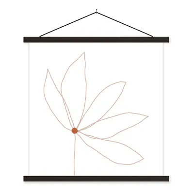 Produktbild von MuchoWow® Textilposter Minimalismus - Blumen - Linienkunst 60x60 cm mit schwarzem Rahmen - Posteraufhänger