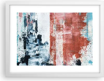 Produktbild von Gerahmtes Poster - Weißer Rahmen - Abstraktion Marine Rot - 40x30 cm - Wand Bild - Wanddeko - Wandbilder - Kunstposter - Wandposter - Bilderrahmen - Bilder - Kunstdruck - P2WAA40x30-4883