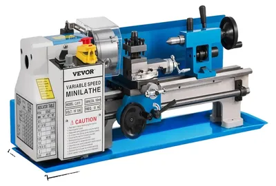 Immagine prodotto di Mini-tornio per metalli, velocità variabile, mandrino a 3 griffe, 550 W