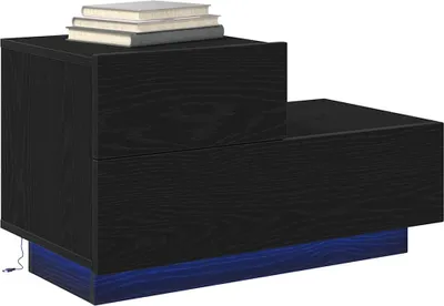 Image de vidaXL Table de nuit noir imitation chêne 70 x 36 x 40,5 cm Bois composite