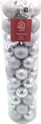 Produktbild von Weihnachtsbaumkugeln silber 55-tlg Christbaumschmuck Baumschmuck Christbaumkugel
