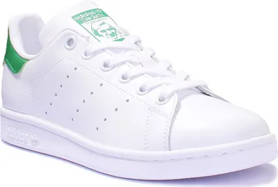 Produktbild von Adidas Stan Smith Frauen Schnürung Lässige Leder Turnschuhe In Weiß Grün – undefined / Weiß Blau