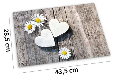 Produktbild von Abwaschbares Tischset Landhaus-Stil Blumen & Holz-Optik