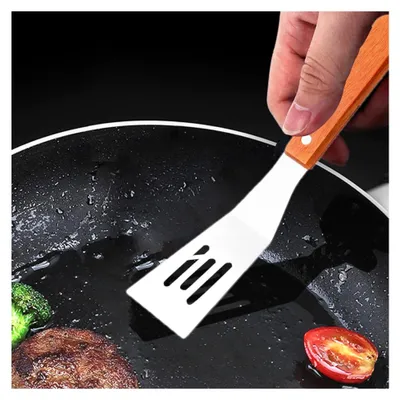 Produktbild von Metallspatel, Keksspatel - Tortenheber aus Edelstahl, Keksspatel mit Schlitzen | Für Pfannkuchen, Brownies, Desserts, Eier oder kleine Pfannen