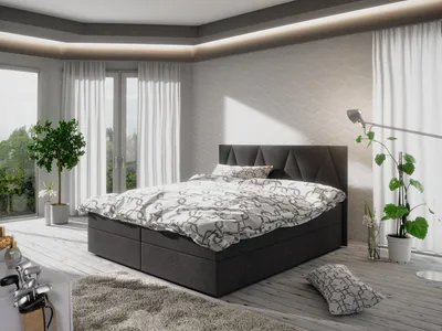 Obrázek produktu pro Manželská postel 180x200 s úložným prostorem STIG 3 - antracit