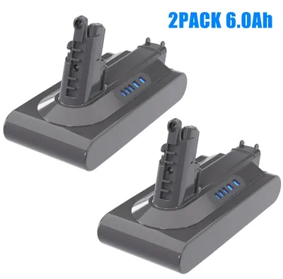 Image de Batterie pour aspirateur - V10/SV12 - 25,2 V - 6000 mAh - Li-Ion - Lot de 2 - Noir
